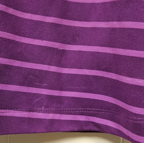 Eddie Bauer Striped Sleeveless Travel V-Neck Aster A Line Purple Dress size L - Picture 3 of 7
